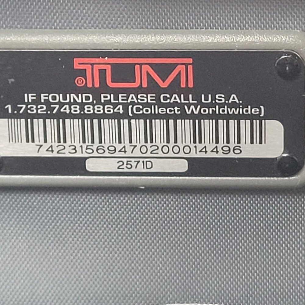 TUMI 2571D Men's Black Laptop Briefcase Shoulder Bag w/ Serial Number Tag - Picture 7 of 12